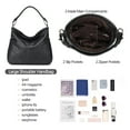 thumbnail image 2 of KL928 Leather Hobo Handbags for Women Crossbody Bags Retro Satchel Bag(Charcoal Gray), 2 of 6