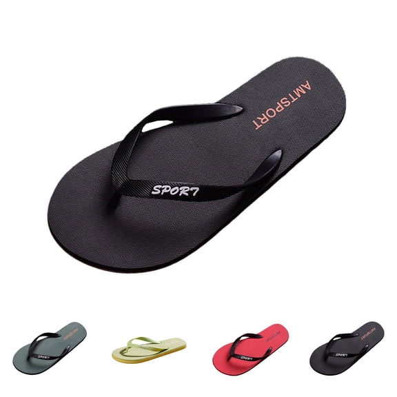 Slippers for Men Slip-on Flat Heel Non-Slip Flip-Flops Mens Comfortable Lightweight Indoor Bathroom Sandals Outdoor Beach Shoes