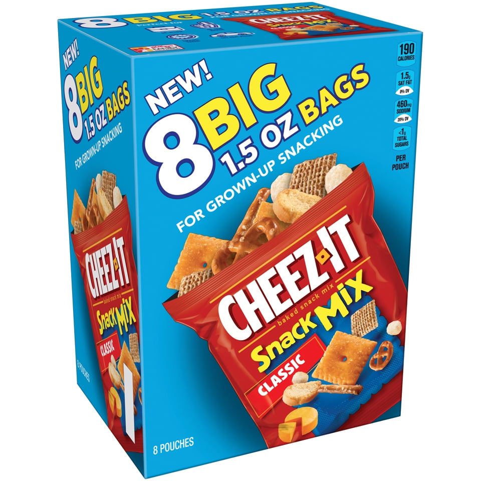 CheezIt Baked Classic Snack Mix, 1.5 Oz., 8 Count, 4 Pack Walmart