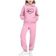 thumbnail image 2 of NAISIBABY Girls Hoodie and Sweatpants Set, Long Sleeve Pullover Sweatshirt with Jogger Pants Fall Winter Casual Outfit 2-Piece Pink 9T, 2 of 6