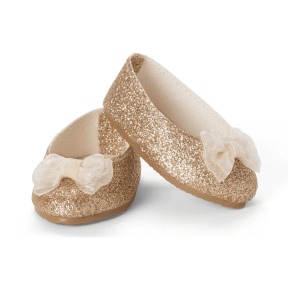 American Girl X Janie and Jack Glitter and Bows Shoes for 18 inch Dolls