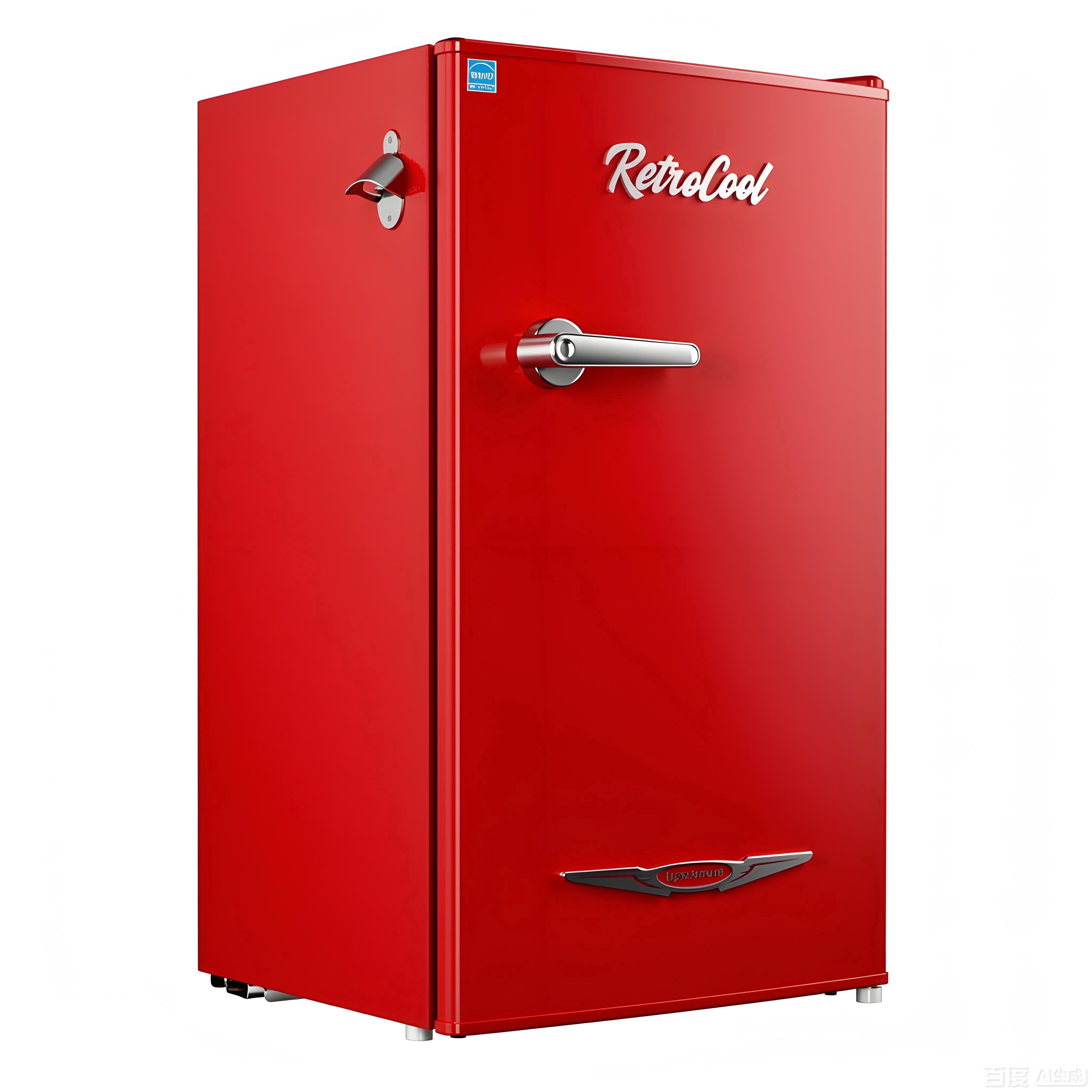 Upstreman 3.2 Cu.ft Retro Compact Fridge with Side Bottle Opener, Single Door Small Refrigerator Retro Bar Fridge, Red BR321 PRO