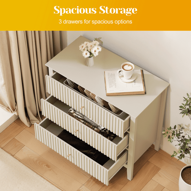 beige 3 drawer dresser Cozy Home Dresser, Painted 30