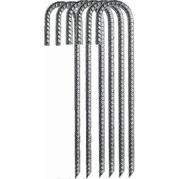 Ground stakes, garden pegs, rebars, galvanized steel L-hooks, heavy-duty ground anchor for camping trampoline fence SZRH A-R5677