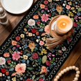 thumbnail image 5 of Watercolor Country Flowers Table Runner 36 Inches Long,Kitchen Dining Tablerunners Red Pink Floral Art on Black Linen Table Runners Dresser Scarves for Home Dinner Wedding Holiday Party Decor, 5 of 9