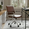 thumbnail image 6 of Martha Stewart Piper Upholstered Office Chair in Saddle Brown/Polished Nickel, 6 of 16