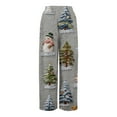 thumbnail image 6 of Women's Elastic Waist Christmas Pj Pants Cozy Wide Leg Lounge Sleepwear with Pockets, 6 of 6