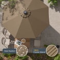 thumbnail image 6 of ACEGOSES 9ft LED Outdoor Patio Umbrellas w/ Tilt,Crank and 8 Ribs, Brown, 6 of 8