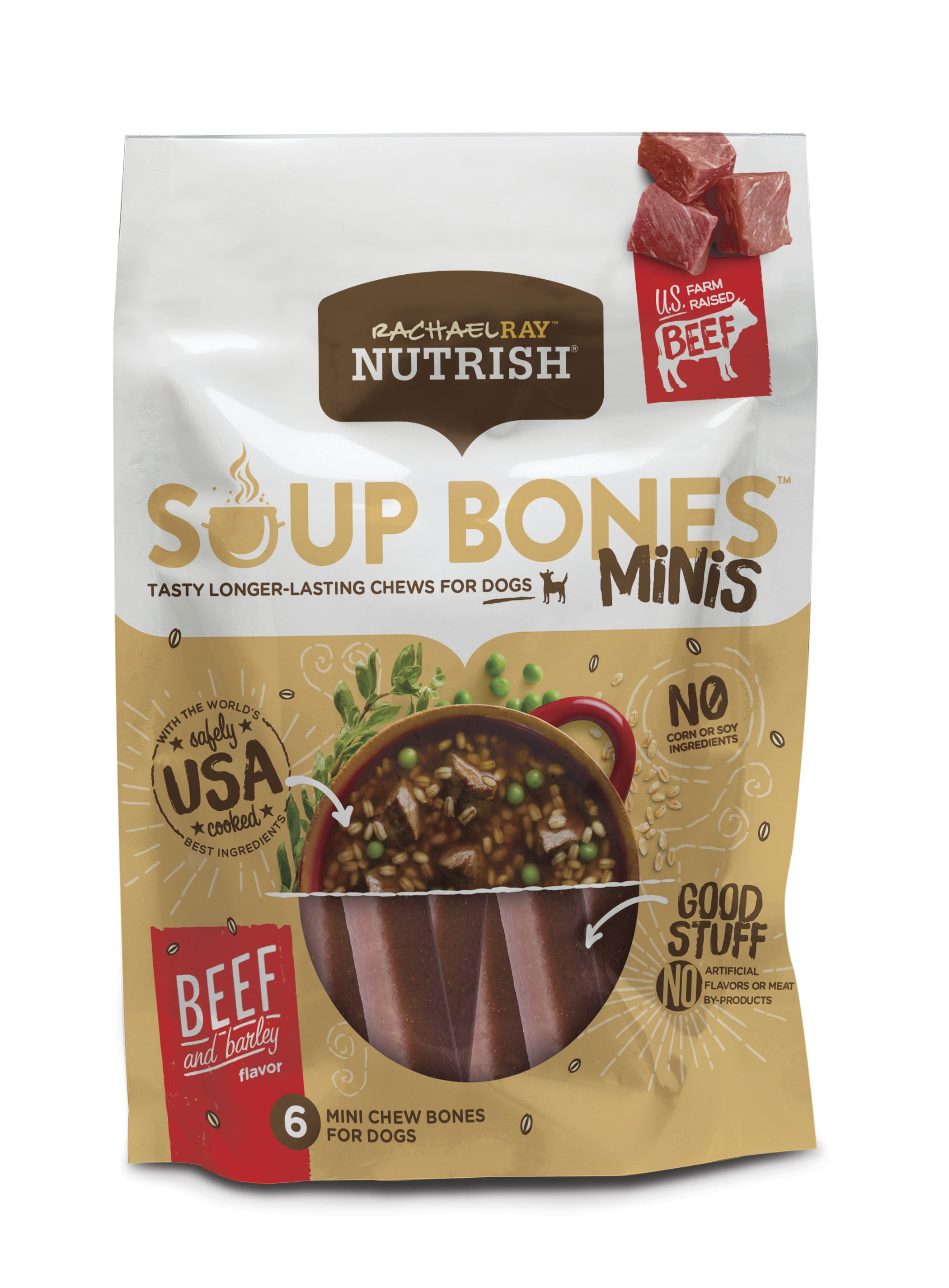 Rachael Ray Nutrish Soup Bones Minis Dog Treats, Beef & Barley Flavor