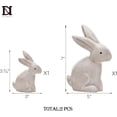 thumbnail image 7 of FacoFaco Set of 2 Wooden Antique White 3D Rabbit Figurines, Bunny Statue for Spring Easter Decor Gift, 7 of 7