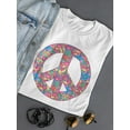thumbnail image 3 of Floral Paisley Peace Symbol T-Shirt Women -Image by Shutterstock, Female Large, 3 of 4