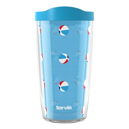 

Tervis Summer Essentials - Beach Ball Bounce Made in USA Double Walled Insulated Tumbler Travel Cup Keeps Drinks Cold & Hot 16oz Classic