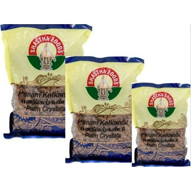 Shastha Foods Panam Kalkandu (Palm Sugar Crystals) Pack of 3, 500g Each