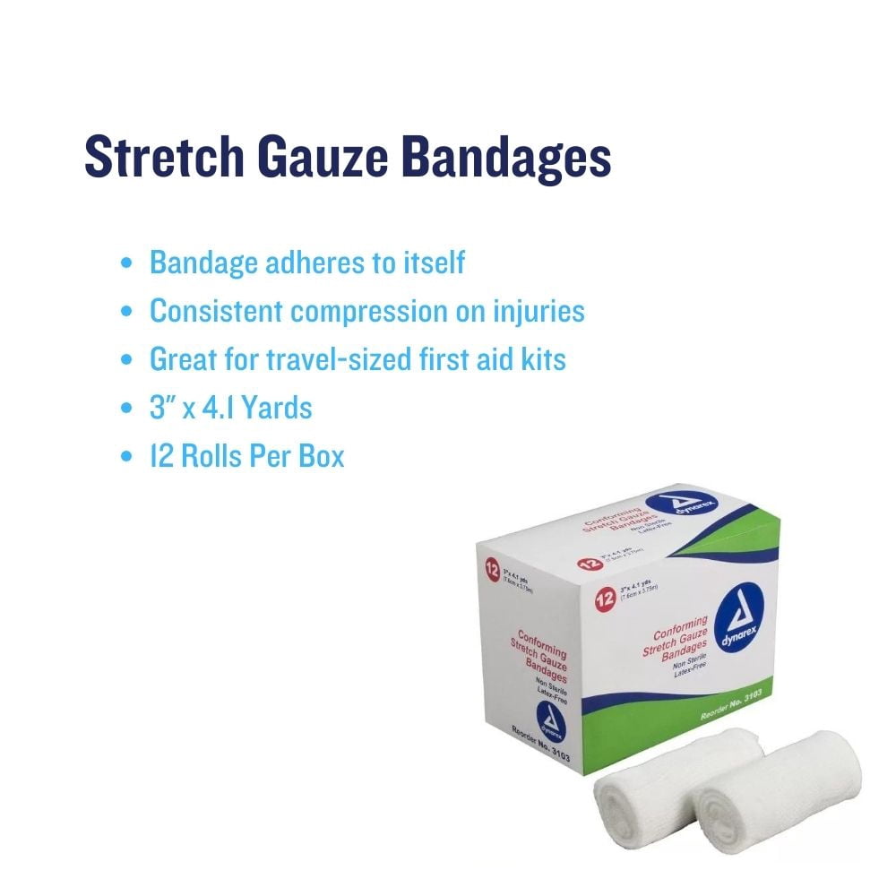 Dynarex 3" x 4.1 Yards Bandage Wraps NON STERILE, CONFORMING STRETCH GAUZE BANDAGES - 120 Rolls