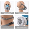 thumbnail image 5 of Respirador reutilizable TFixol Media pieza facial Máscara de gas Respiradores de protección respiratoria, 5 of 5