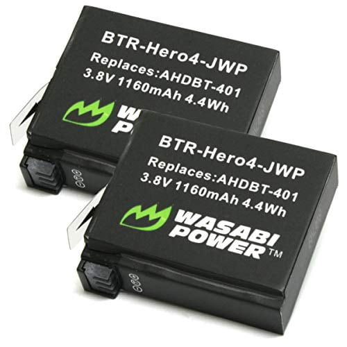 Wasabi Power Batterie pour GoPro HERO4 et GoPro AHDBT-401 (2-Pack)