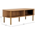 thumbnail image 3 of SAFAVIEH Tealla Modern 2 Door Wood Coffee Table, Oak/Gold, 3 of 10