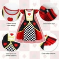 thumbnail image 2 of Benylion Princess Dress With Cape for Girls Queen of Hearts Christmas Birthday Party Cosplay Costume Toddler Ruffle Sleeve Fancy Outfit Gift for 9-10 Years, 2 of 6