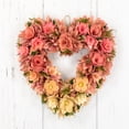 thumbnail image 6 of Northlight Mixed Floral Artificial Valentine's Day Heart Wreath - 15" - Pink and Yellow, 6 of 6