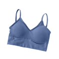 thumbnail image 4 of Blmnix Womens Bras Cotton Bras Push Up Cami Bralettes Spaghetti Straps Blue Bralette Push Up Bras for Women, 4 of 5