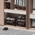 thumbnail image 4 of 3 Tier Bamboo Shoe Rack For Closet Free Standing Wood Shoe Shelf Storage Organizer For Entryway Small Space Stackable 27"X11"X20", 4 of 10