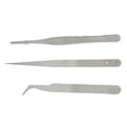 thumbnail image 4 of 3pcs Electronics Industrial Tweezers Precision Anti-static Curved Straight Tip Stainless Forceps Phone Repair Hand Tool, 4 of 6