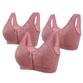 thumbnail image 2 of GERsome Womens 3 Pack Front Closure Bras Post Surgical Bra for Women Full Coverage Wireless Comfort Everyday Bras S-4XL, 2 of 3
