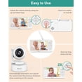 thumbnail image 4 of Monitor para bebés de 6 "con 2 cámaras y audio Actualización de batería de 30 horas Video en pantalla dividida Monitor para bebés Zoom panorámico, inclinable y remoto Gran angular de 178 ° 150 idiomas, 4 of 5