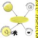 thumbnail image 2 of Exfoliante Body Scrubber Boie USA Loop de silicona suave, color amarillo, 2 of 8