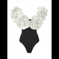 thumbnail image 1 of Traje de Baño de una Pieza para Mujer, Falda Cruzada, Pareo, Bikini con Estampado Floral Retro. y Negro L, 1 of 8