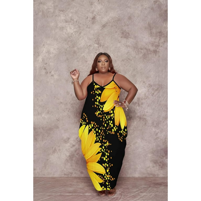 Oversize Tshirt Dress Plus Size Short Sleeve Maxi Dress with Pockets Women s Plus Size Casual Maxi Dresses Summer Suspender Beach Dress Sundress with Pockets Walmart