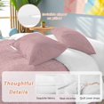 thumbnail image 3 of Vintage Nude Pink Bedding 3 Piece Duvet Cover Set California King, Farmhouse Retro Solid Color Linen Texture Soft Microfiber Comforter Cover with Zipper Closure & Pillowcases, Quilt Cover, 3 of 9