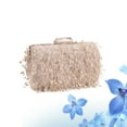 thumbnail image 6 of Unique Women Evening Bag Vintage Style Lady Handbag Feather Chain Fashion Socialite Dinner Bag Clutch Beige Color, 6 of 9