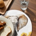 thumbnail image 3 of Modern Elephants Round 13 Inch Placemats Set of 2, Spring Summer Watercolor Sunflowers Daisy HeatResistant Non Slip Place Mats for Dining Table, Wipeable Braided Kitchen Table Mats for Housewarming, 3 of 9