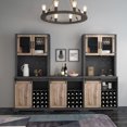 thumbnail image 6 of Tall Wine Bar Cabinet, Farmhouse Bar Storage Cabinet with Sliding Barn Door, Kitchen Storage Cabinet w/ Wine Rack & Glass Holders, Home Bar Cabinet for Dining Room, Living Room, Kitchen, 6 of 7