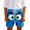 A-Blue, variant on Boys Shorts Casual 3D Suitable Face Cartoon Relaxed Vacation Elastic Waist Casual Trouser High Waisted Shorts