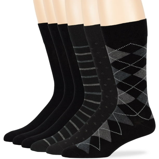 7BIGSTARS KINGDOM - 7BigStar Men's Cotton Patterned Dress Socks, Black ...