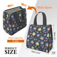 thumbnail image 3 of Pioneer Flower Floral Print Pattern Insulated Lunch Bag for Women & Adults,Large Portable Soft Cooler Lunch Bag,Thermal Food Storage Tote with Pearl Cotton,8.66L,8.75x5.75x9.5 Inch, 3 of 6