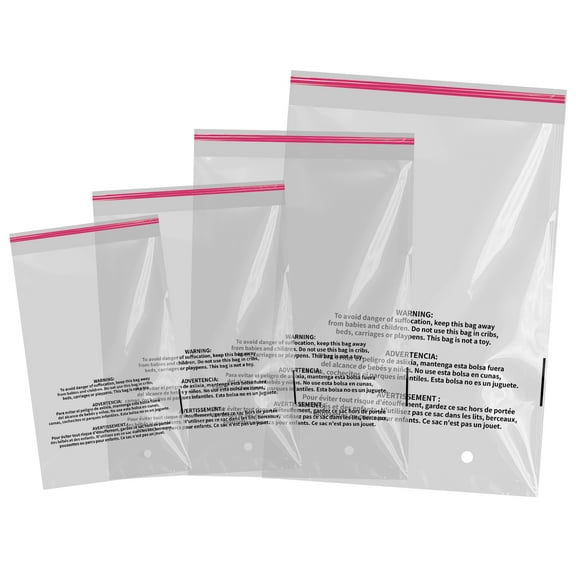 Ryhampaper 100 Pack 6" x 9" Self Sealing Clear Plastic Poly Bags with Suffocation Warning Bag for Apparel Clothes Packaging Shipping