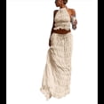 thumbnail image 2 of Conjunto de Dos Piezas de Falda Larga para Mujer, con Cuello Halter, Espalda Descubierta y Falda Larga para Salir en la Playa. Conjunto de Dos Piezas. XXL, 2 of 7
