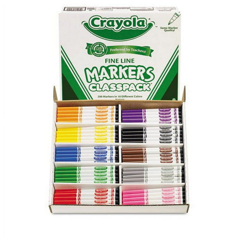 Fine Line 200-Count Classpack Non-Washable Marker, Fine Bullet Tip, Assorted Colors, 200/Box Fine Line 200-Count Classpack Non-Washable Marker, Fine Bullet Tip, Assorted Colors, 200/Box