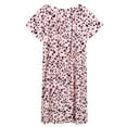 thumbnail image 5 of Xmarks Women's Plus Size Nightgown Sleepwear Short Sleeve Vintage Lace Square Neck Night Gown Oversized Printed House Dress Housecoat Soft Full-Length Sleep Dress XL-5XL, 5 of 6