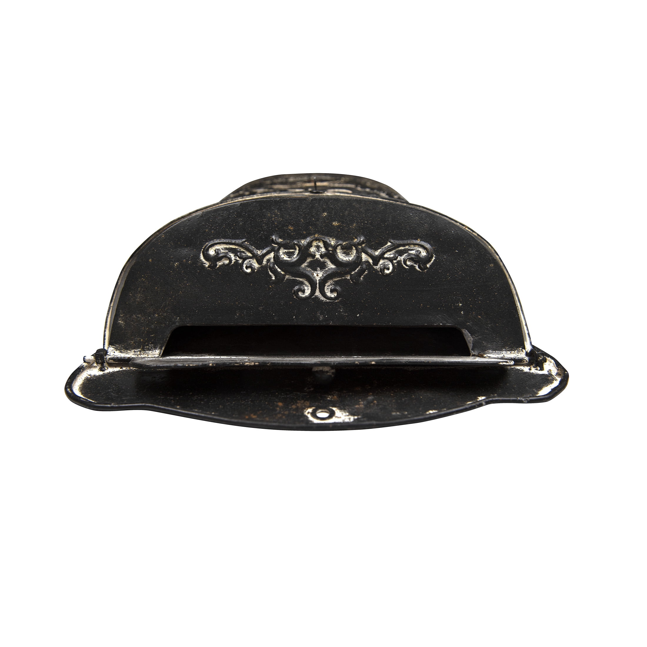 Creative Co-Op Black Embossed Tin "Post" Letter Box