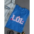 thumbnail image 3 of LOL Smiley Emoji Crown Pink Design Women's T-shirt, 3 of 4