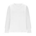 thumbnail image 5 of EchfiProm Womens White Tops Fall V-Neck Pullover Long Sleeve Loose Solid Sweater for Womens, 5 of 9