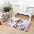 thumbnail image 3 of Rustic Farmhouse Bath Mat, Farm Pink Daisy Floral Flowers Butterfly Country Wooden Bath Rug for Bathroom, Grey White Bath Mat Soft Non Slip Bath Rugs, 17X29IN, 3 of 6