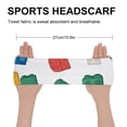 thumbnail image 2 of Sports Sweat Absorber Headband 10.6in Thin, Strong Absorbent And Thick Sweat Absorber Can Be Used As A Headband Mask Neck Band Scarf Multicolored Building Block (12), 2 of 6