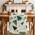 thumbnail image 2 of Christmas Tree Table Runner 60 Inches, White Green Xmas Tree Winter Bed Runner Dresser Scarves Tabletop for Indoor Outdoor Parties/Ceremony/Banquet, 13" x 60", 2 of 8