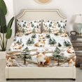 thumbnail image 2 of Fitted Sheet Twin Size,Cartoon Guinea Pig Woodland Animals Bedding Set,Countryside Farmhouse Bed Set with Deep Pocket 2 Pcs(No Top Sheet), 2 of 5