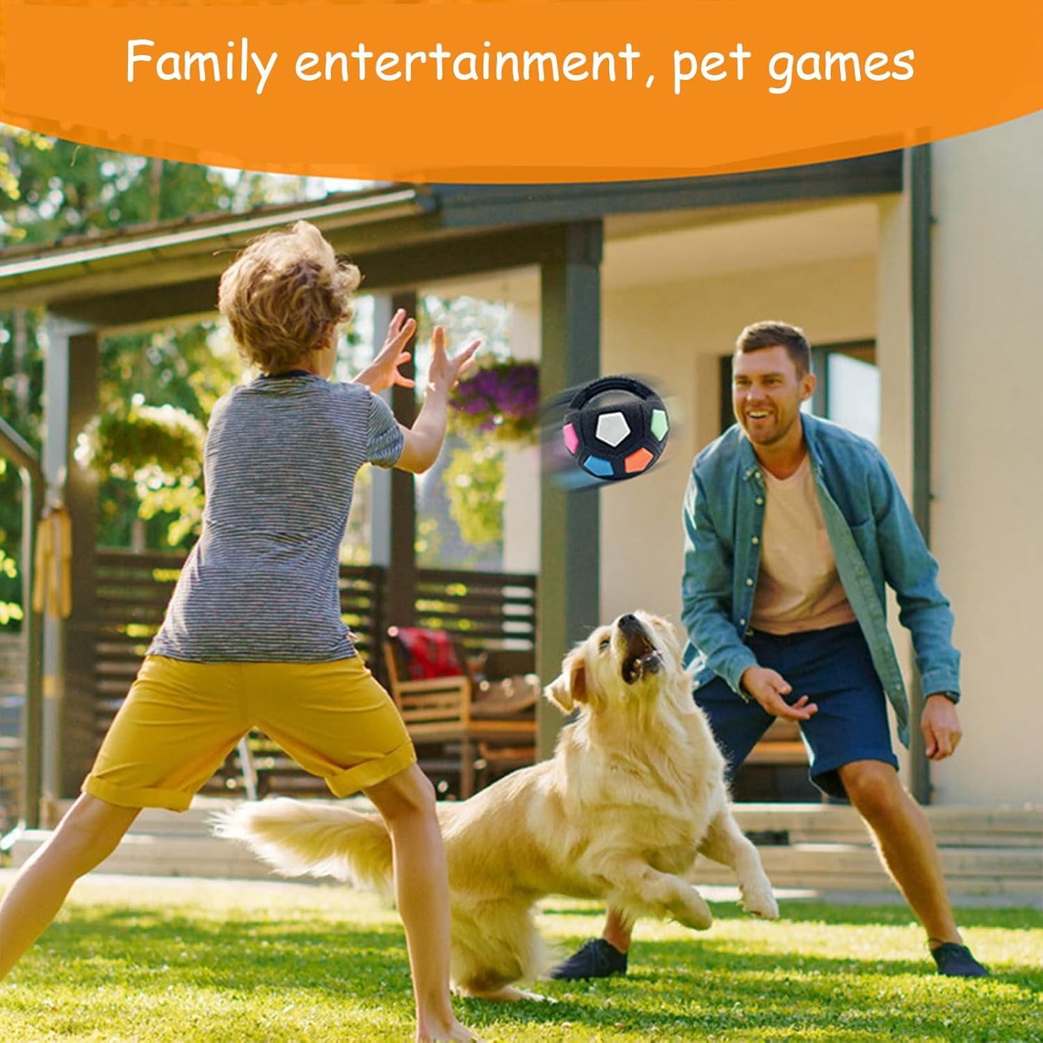 The Calming Ball with Handle, Interactive Toss and Fetch Play, Rubber Material, Squeaky Floating Balls, Chew Toys, Suitable for Dogs
